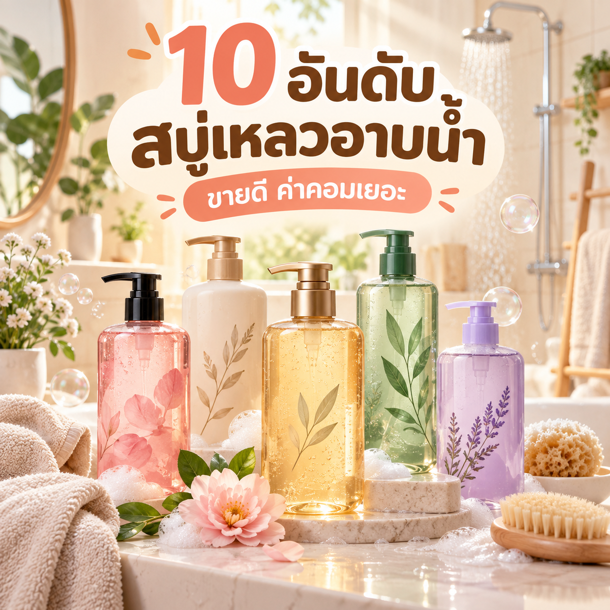 10 อันดับ สบู่เหลวอาบน้ำ ขายดี ค่าคอมเยอะ