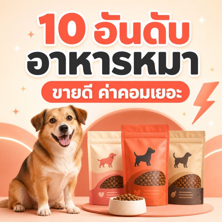 10 อันดับ อาหารหมา ขายดี ค่าคอมเยอะ