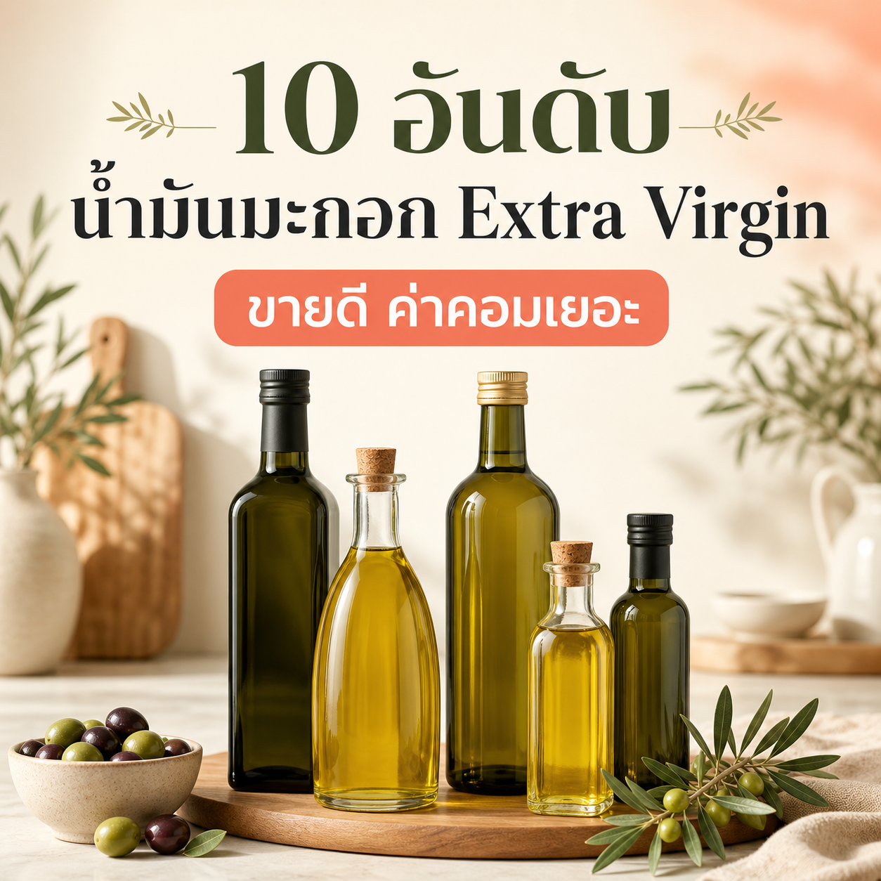 10 อันดับ น้ำมันมะกอก Extra Virgin ขายดี ค่าคอมเยอะ