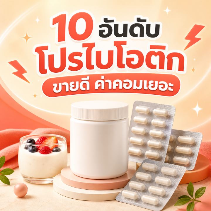 10 อันดับ โปรไบโอติก ขายดี ค่าคอมเยอะ