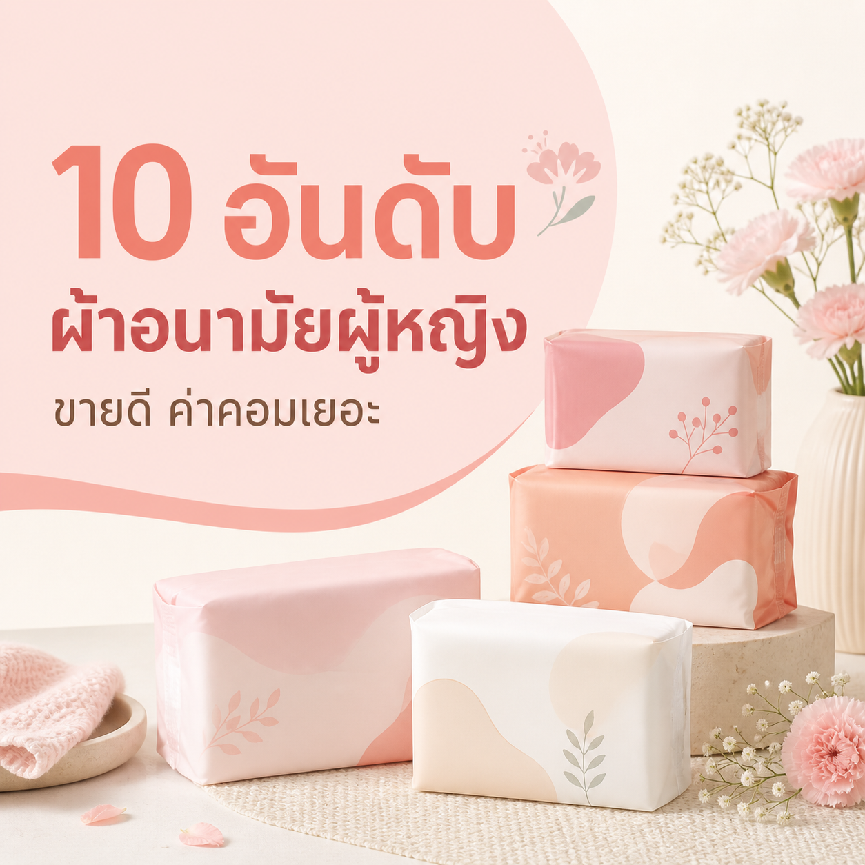 10 อันดับ ผ้าอนามัยผู้หญิง ขายดี ค่าคอมเยอะ