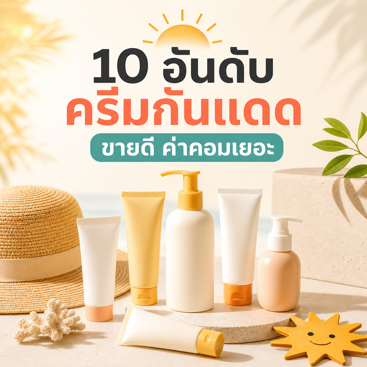 10 อันดับ ครีมกันแดด ขายดี ค่าคอมเยอะ
